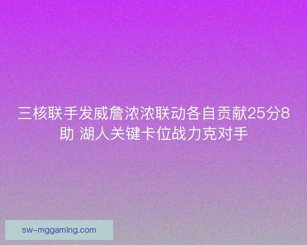 三核联手发威詹浓浓联动各自贡献25分8助 湖人关键卡位战力克对手